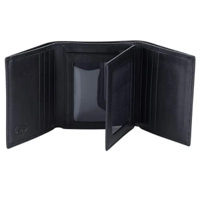Image of Stealth Mode Leather Trifold RFID Wallet for Men with Flip Out ID Holder