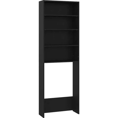 Image of vidaXL Washing Machine Cabinet Black 64x24x190 cm