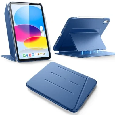 Image of ESR for iPad (A16) 11th Generation Case, 11th/10th Gen Case (2025/2022), Vertical Stand Cover, Multi Angles, Ultra Stable Flip Series, Blue