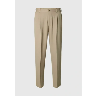 Image of Selected Homme SLH Loose FINN FLEX Pants Trousers, Men&#039;s, Size: Small, Greige
