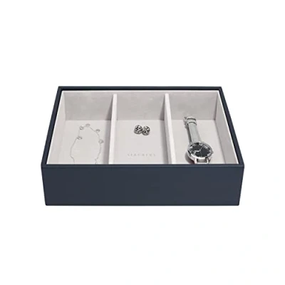 Image of Stackers Navy Classic Medium Jewellery Box Watch/Accessories Layer