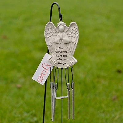Image of Dear Daughter Guardian Angel Love &amp; Miss You Graveside Memorial Wind Chime