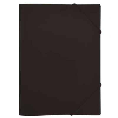 Image of RAYLU PAPER A4 Folder with Elastic Bands and Flaps Storage Folders for Documents, Office School, Made 100% Recyclable Polypropylene (A3, Black)