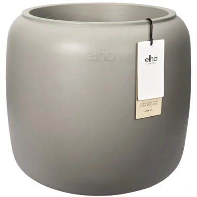 Image of elho Amber Beads Small 40 Plant Pot for Indoor &amp; Outdoor 100% Recycled Plastic Ø 39.2 x H 34.9 cm Beige/Balanced Beige