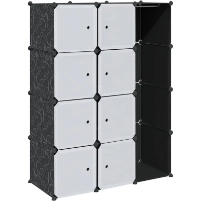 Image of vidaXL Modular Cabinet 9 Compartments 109x36.5x143 cm Black and White