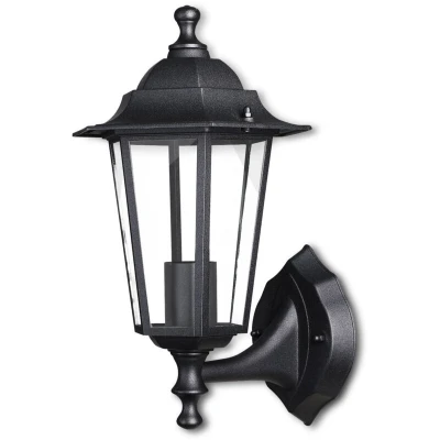 Image of Outdoor Wall Lantern Garden light Black IP44 (6W filament candle bulb included) Extrastar