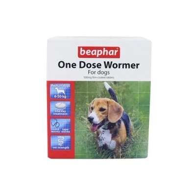 Image of (4 Pack) Beaphar One Dose Wormer for Small / Medium Dogs 2 Tabs