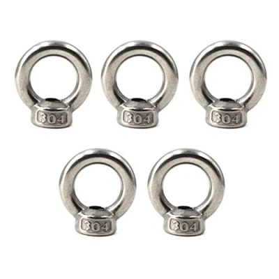 Image of M8 Lifting Eye Nut 304 Stainless Steel Ring Bolts Threaded Nuts Pack of 5