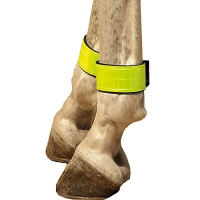 Image of Harlequin Horse Riding Neoprene Reflective Safety Hi Viz Fluorescent Leg Bands