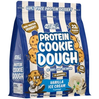 Image of Applied Nutrition Protein Cookie Dough 1kg High Snack, Over 22g of Per Serving, Ready to Eat Low Calorie, Healthy Treat (1kg 25 Servings) (Vanilla Ice Cream)
