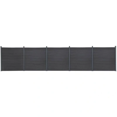 Image of vidaXL Fence Panel Set Grey 872x186 cm WPC