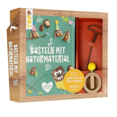 Image of Kreativ Set Basteln mit Naturmaterial: Buch Grundlagen und Bastelideen sowie Kastanienhalter Kastanienbohrer (Buch plus Material)