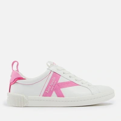 Image of kate spade new york Signature Trainers, Women&#039;s, Size: 7, True white/carousel Leather and textile