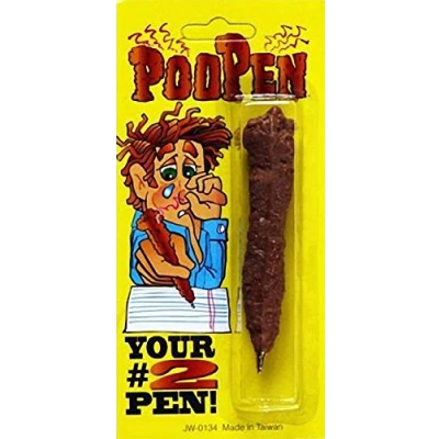 Image of Funny Joke Poo Shape Pen Novelty Unusual Weird Prank Gag Fun