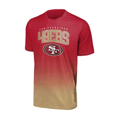 Image of FOCO San Francisco 49ers NFL Gradient Mesh Jersey Short Sleeve Herren T Shirt, Shirts redbeige #30008, L