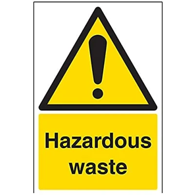 Image of V Safety Hazardous Waste Warning Sign 200mm x 300mm 1mm Rigid Plastic