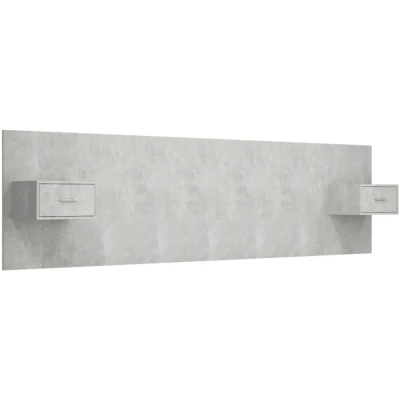 Image of Bed Headboard with Cabinets Concrete Grey Engineered Wood Vidaxl