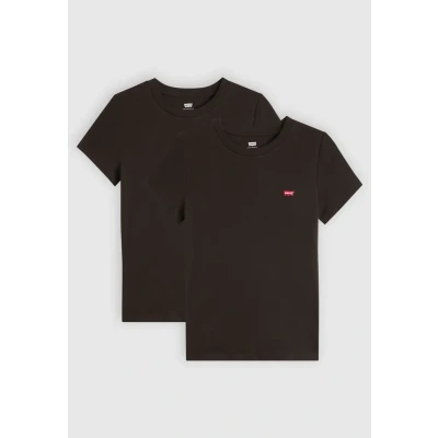 Image of Levi&#039;s Perfect TEES 2 PACK Basic Tshirt, Women&#039;s, Size: Medium, Caviar/caviar