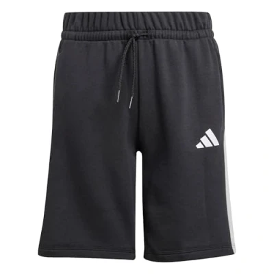 Image of adidas Unisex Kids Seasonal Essentials Colorblock Shorts, Black/Wonder Silver/White, 9 10 Years