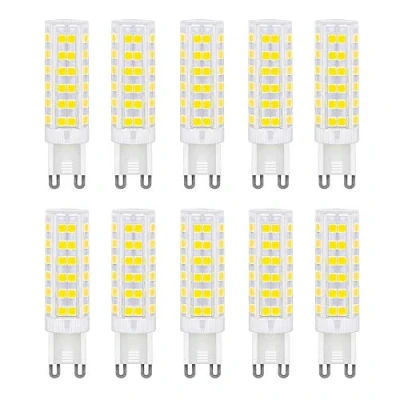 Image of Jiotouhu G9 LED Bulb, 7W Lamps (Equivalent to 65W Halogen Bulbs G9), Cool White 6000K, No Twinkle, 360 Degree Angle, AC 220 240V, Pack of 10