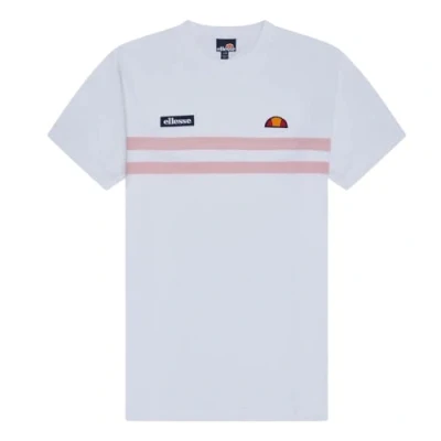 Image of Ellesse Venire TEE Print Tshirt, Men&#039;s, Size: Medium, White/light pink