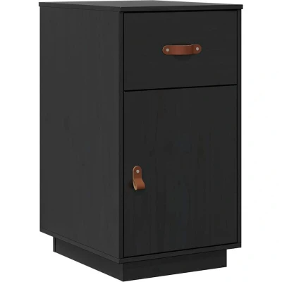 Image of vidaXL Desk Cabinet Black 40x50x75 cm Solid Wood Pine