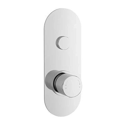 Image of nuie CPB8310 Modern Bathroom One Outlet Round Push Button Valve, 215mm x 80mm 135mm, Chrome