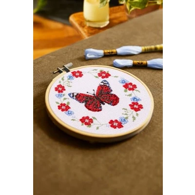 Image of DMC Cross Stitch Kit Butterfly Blooms by Jo Aston Intermediate