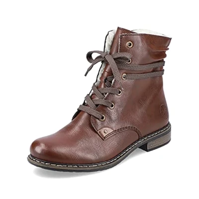 Image of Rieker Women&#039;s 71229 Lace up Boots, Brown Mogano, 7.5 UK