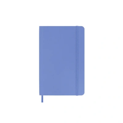 Image of Moleskine Classic Notebook, Ruled Soft Cover and Elastic Closure, Size Pocket 9 x 14 cm, Colour Hydrangea Blue, 192 Pages