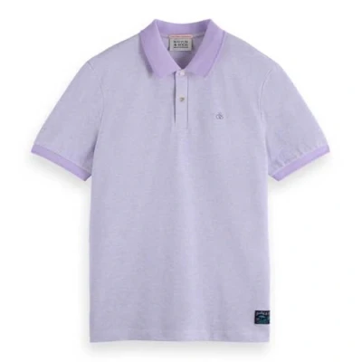 Image of Scotch &amp; Soda melange Regular FIT Polo shirt, Men&#039;s, Size: XL, Bright lavendel