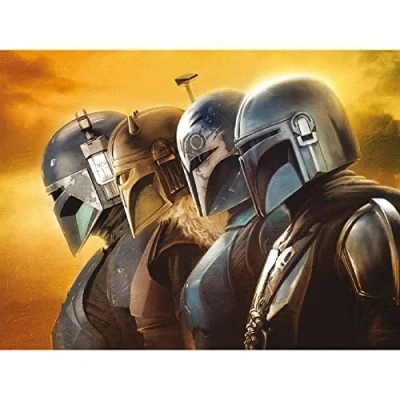 Image of Pyramid International Star Wars: The Mandalorian Canvas (Mandalorian Creed Season 3 Design) Large 30cm x 40cm Official Merchandise