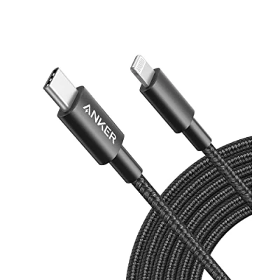 Image of Anker USB C to Lightning Cable New Nylon (10ft, MFi Certified) for iPhone 14/14 Pro/13/13 Pro/12 Pro Max /12/11 /X/XS/XR/ 8 Plus/AirPods Pro, Supports Power Delivery Black)