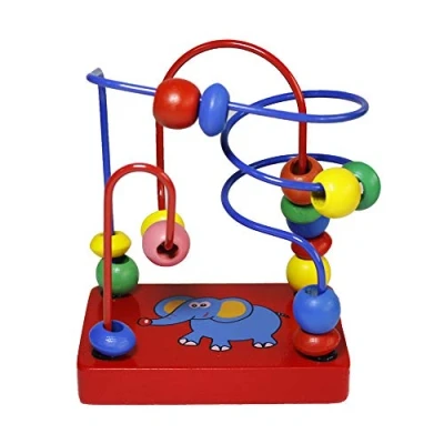 Image of Gobus Colourful Wooden Mini Beads Maze Roller Coaster Wire Educational Toy Gift for Kids
