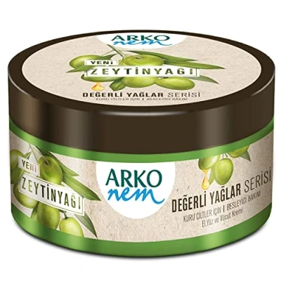 Image of Arko NEM Luxurious Moisturising Cream, Olive Oil Formula, Bowl, Lightweight Suitable For Daily Use, 250 ml, White