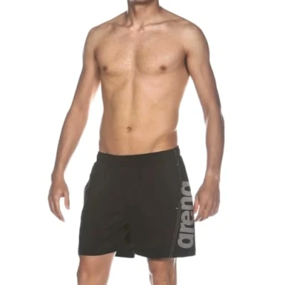 Image of Arena Men&#039;s Fundamentals Logo Beach Boxer Black White