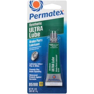 Image of Permatex 85188 Ultra disc Brake Caliper lubricant, Green non melting Synthetic Helps prevent seizing and sticking of components 1 x 14g