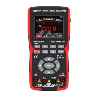Image of ZOYI ZT 702S Digital Oscilloscope Multi meter, 9999 Counts, True RMS, AC/DC Voltage Tester Ampmeter 750V/1000V, 10A Current, NCV, Temperature 20℃ 1000℃, 1MHz Frequency, Auto Ranging