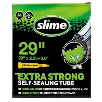 Image of Slime 30101 Bike Inner Tube with Puncture Sealant, Self Sealing, Prevent and Repair, Presta Valve 29 x 2.35 3.0, Black