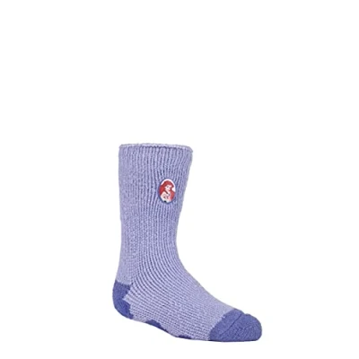 Image of Kids 1 Pair SOCKSHOP Heat Holders Disney The Little Mermaid Slipper Socks Purple 9 12