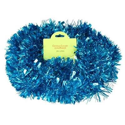 Image of Christmas Concepts® 2 Metre Chunky/Fine Tinsel Decoration (Turquoise)