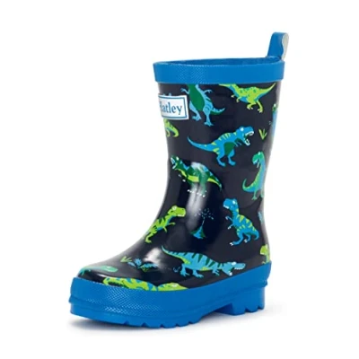 Image of Hatley Boy&#039;s Printed Rain Boot, Sharptooth Rex, 12 UK Child