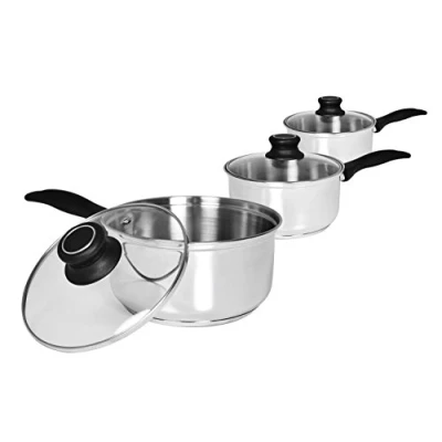 Image of Zodiac 3 BH Cook and Eat Stainless Steel Pan Set 14 cm/16 cm/18 cm (Pack of 3) Silver