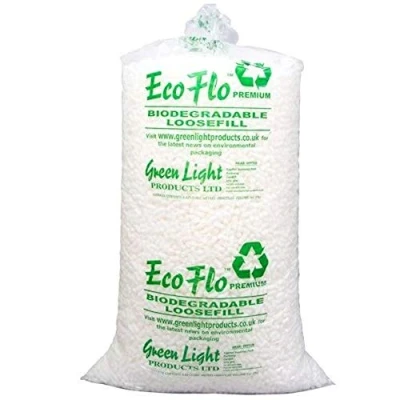 Image of Biodegradable ECO FLO Packing Peanuts Void Fill Polystyrene Chips (30 Cubic FLO)