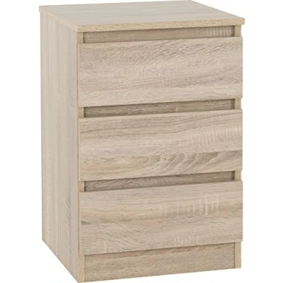 Image of Seconique Malvern 3 Drawer Bedside in Sonoma Oak Effect