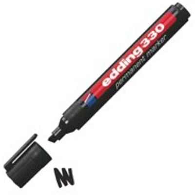 Image of edding 330 Permanent Chisel Tip Marker Black (10 Pack)
