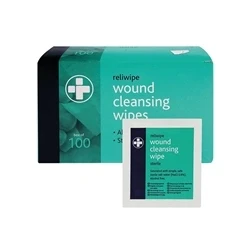 Image of Reliance Medical Reliwipe Wound Cleansing Wipes (100 Pack)
