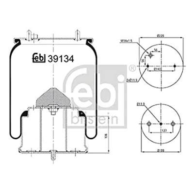Image of 0475149, 1440307 Boot, air suspension FEBI BILSTEIN 39134 Rear Axle Left, Right