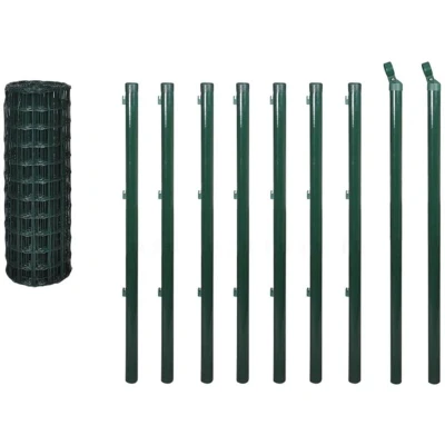 Image of vidaXL Euro Fence Steel 10x0.8 m Green