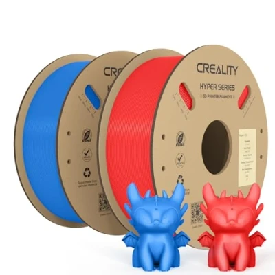 Image of Creality Official Hyper PLA Filament Red + Blue 2KG, 3D Printer for High Speed Printing, Durable and Resistant, Smooth, Overhang Performance Dimensional Accuracy +/ 0.03mm, 2 Rolls